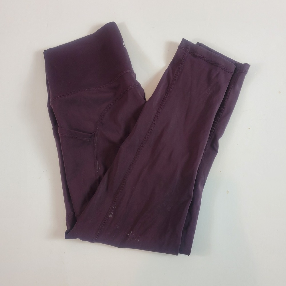 ZYIA Activewear women legging Purple Crop Leggings Size 4 pockets
